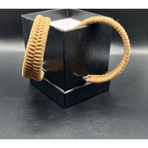 Earrings Half Hoop Chunky Braided Leather Boho Western Friction Back